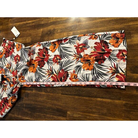 Haver + Blair Women’s XS Pants Wide Leg Crop Pull On Linen High Rise Tropical - Picture 11 of 12